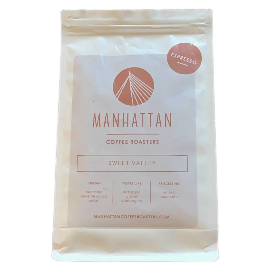 Image of a coffee packaging from the roastery Manhattan Coffee Roasters for the coffee named Sweet Valley