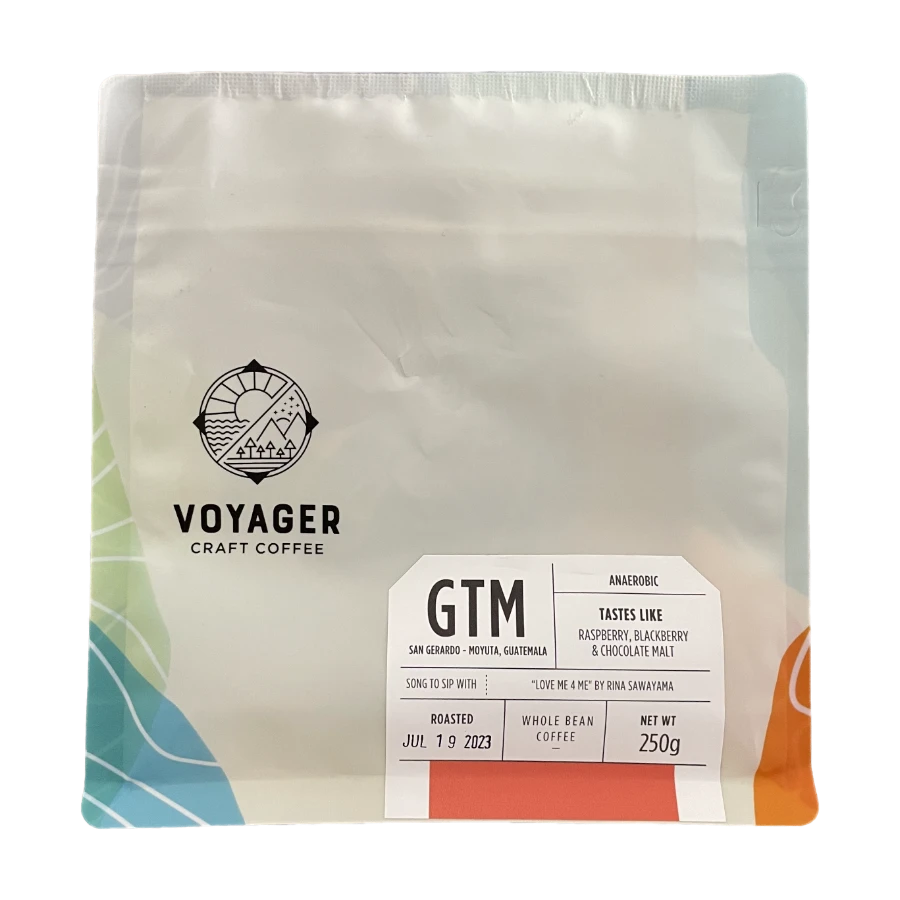 Image of a coffee packaging from the roastery Voyager Craft Coffee for the coffee named GTM